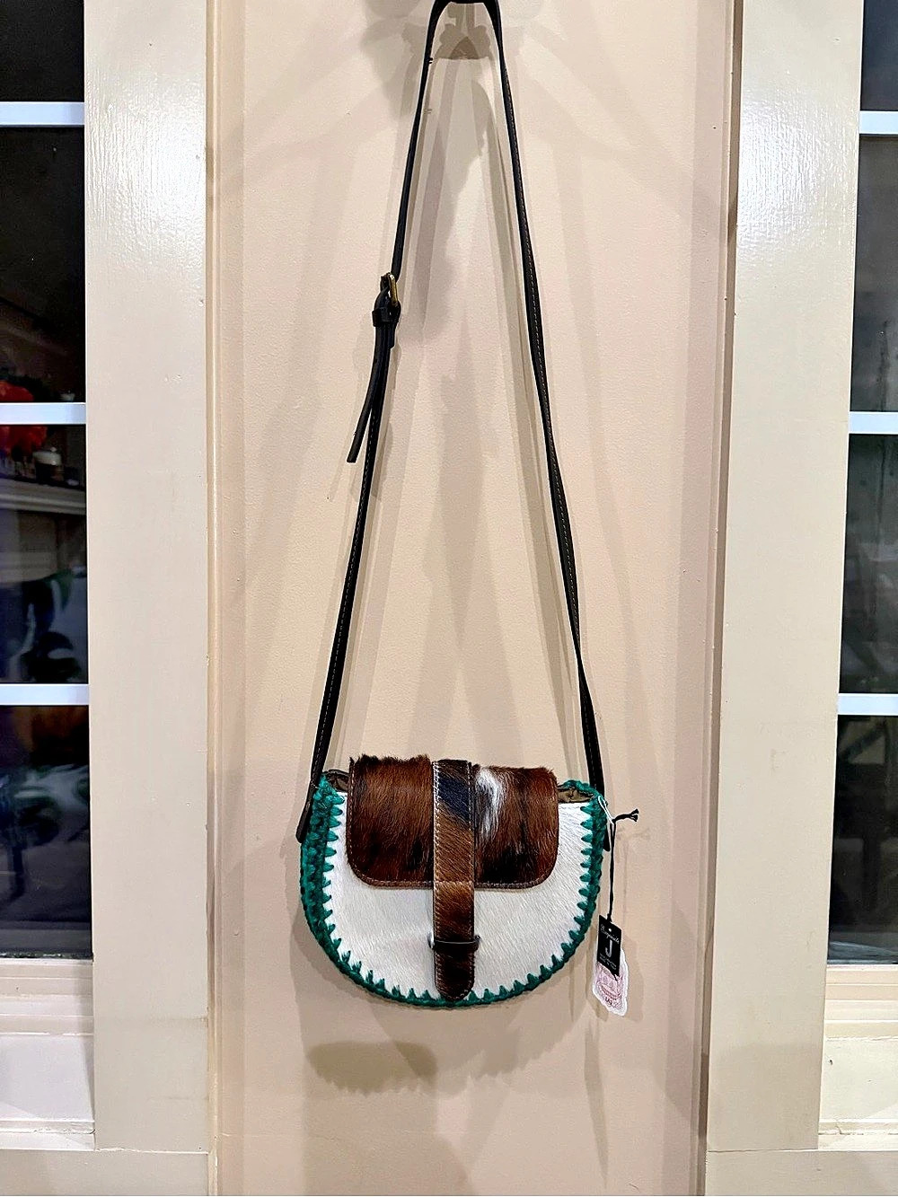 NWT Exquisite J Italian Artisanal Collection Genuine Leather Cowhide Purse Bag